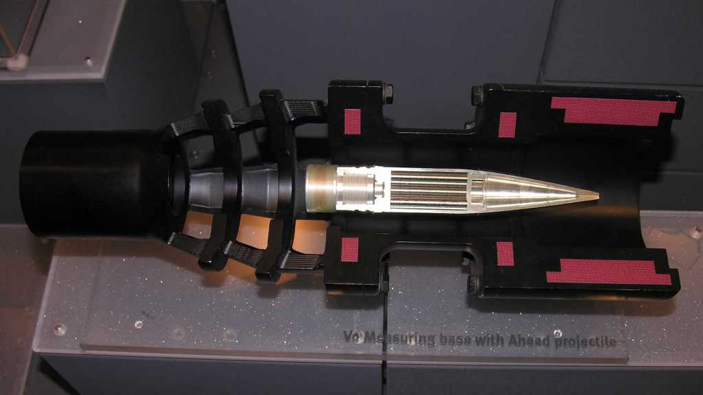 Cross section of the AHEAD 35mm ammunition system